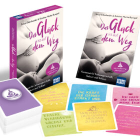 Affirmationskarten Box zum mentalen Training für die Geburt mit Beispielkarten
